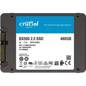 

Critical BX500 CT480BX500SSD1 SSD, 2.5", 480Gb, SATA-III, read: 540 MB/s, write: 500 MB/s