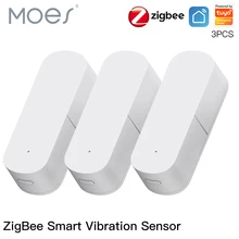 Moes Zigbee Smart Vibration Sensor Detection,Tuya Smart Life APP Notification,Real-Time Motion Shock Alarm,History Record