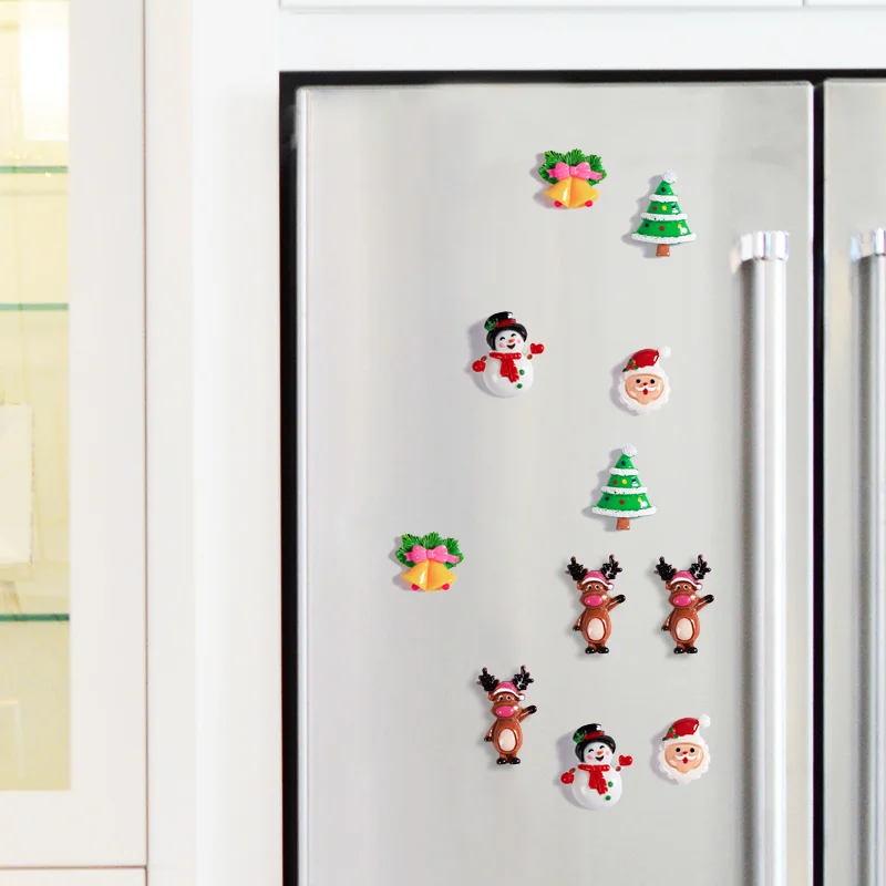5 шт./партия к Рождеству магнит на холодильник новогодние наклейки на холодильник украшение дома аксессуары наклейки для записей Санта Клауса