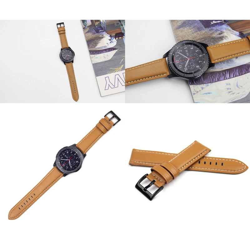 Gear s4 s3 Frontier ремешок для samsung Galaxy Watch 46 мм 22 мм кожаный браслет correa huawei часы GT ремешок 46 amazfit bip 47 44