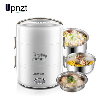 

2L 220V 270W Electric Heating Lunch Box Food-grade Food Container Heating Warmer Rice Cooker Stainless Steel Bento for Kids