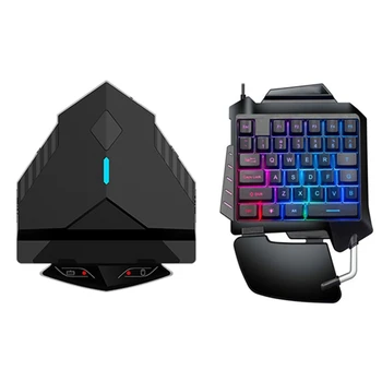 

Gaming Keyboard +Game Controller Set for PUBG BT 5.0 Game Converter with Type C/3.5mm Earphone Hole for IOS Android Game
