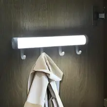 Портативная светодиодная подсветка под шкаф с беспроводным датчиком движения, лампа для гардероба, умный PIR шкаф, крючок, светильник s для кухни, спальни, ванной комнаты