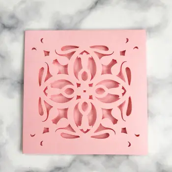 

15pcs/lot Unique Wedding Invitation Cards With Pearl Paper Sculpture Flower Lace Patterns Pure Color Greeting Card Message Card