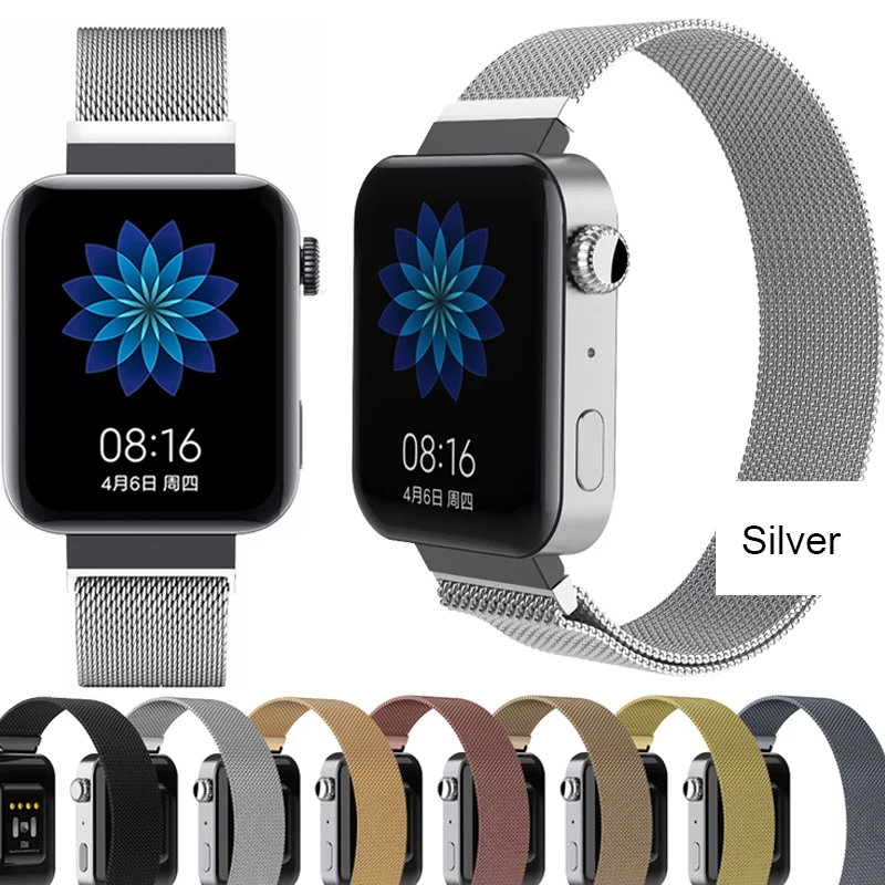 Браслет спортивный магнитный для смарт-часов Xiaomi Mi женский браслет Garmin Vivoactive 4S/LED