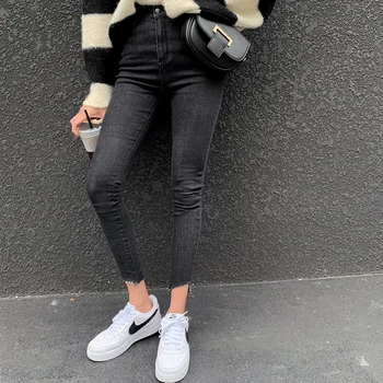 

Women's jeans high waist 2020 summer new Korean version of clothing high waist black tight leggings jeans women