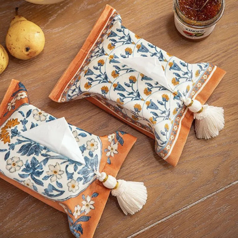 Vintage Tissue Box Car Tissue Bag Vintage Household Tissue Box Kitchen High-end Paper Storage Printing Creative Drawer Wholesale 3