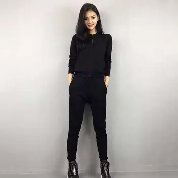 

2018 New Women Slim Hoodies Long-sleeves With Oblique Fringe Pattern & Letter Print Long Pants Casual Clothes Set for Women