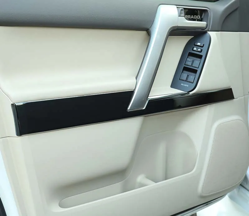 Для Toyota LAND CRUISER PRADO LC150 FJ150 внутренняя отделка двери подлокотник панель крышка из нержавеющей стали авто-Стайлинг Аксессуары