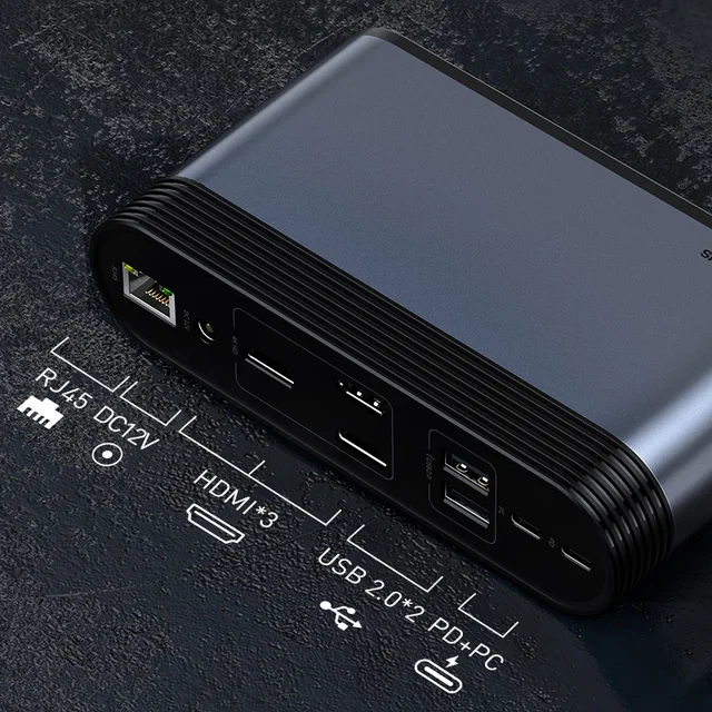 Baseus USB C HUB Type C to Multi HDMI-compatible USB 3.0 with Power Adapter Docking Station for MacBook Pro RJ45 OTG USB HUB 6