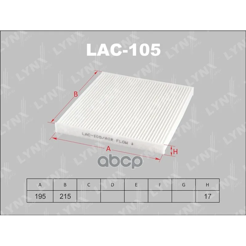 Фильтр Салона Toyota#Zt240,#Ne1#,Ncp10,Ncp19,Zze12#,Ncp5#,Aca2#,Ncz2# LYNXauto арт. LAC105