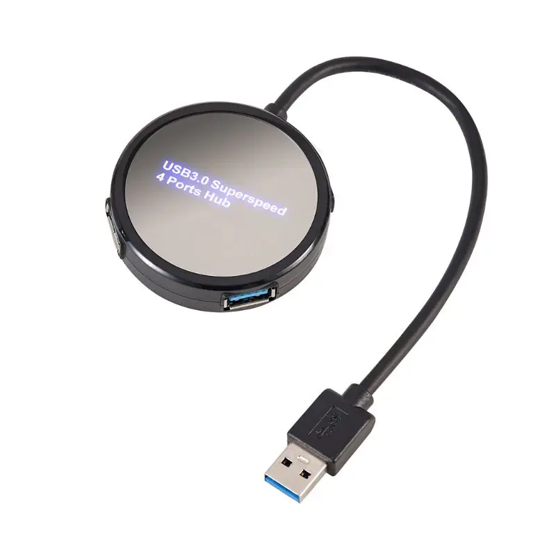 4 USB 3,0 концентратор круглый USB разветвитель адаптер для MacBook ноутбук мобильный жесткий диск D08B