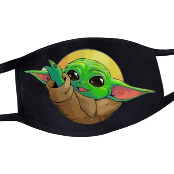 

Unisex Anti Dust Mask Movie Star Wars Kawaii Mandalorian Baby Yoda Fashion Funny Mouth Mask Washable Reusable Masker Maseczki