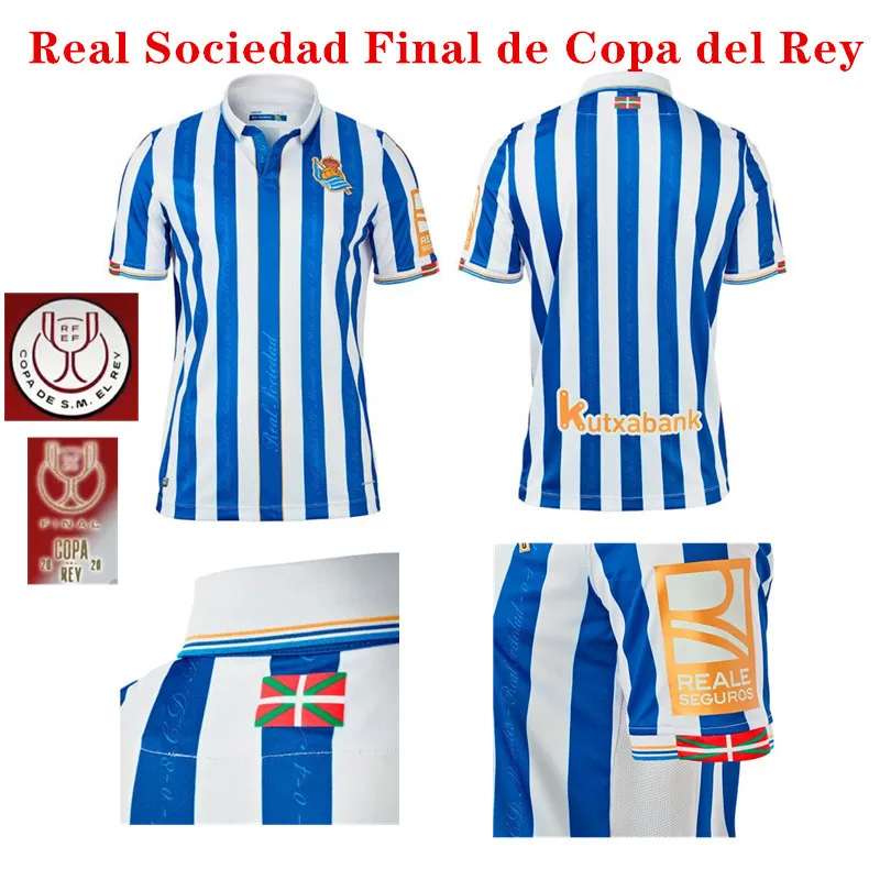 2020 2021 Camiseta Macron de Real Sociedad Final de Copa del Rey Version Soccer Jerseys 20 21 Royal Society SILVA OYARZABAL camisetas de fútbol Football Shirts