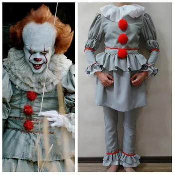 

Movie Stephen King's It Pennywise Outfit Cosplay Costume Adult Mens Kids Unisex costume Halloween Kids boy Terror Clown costume