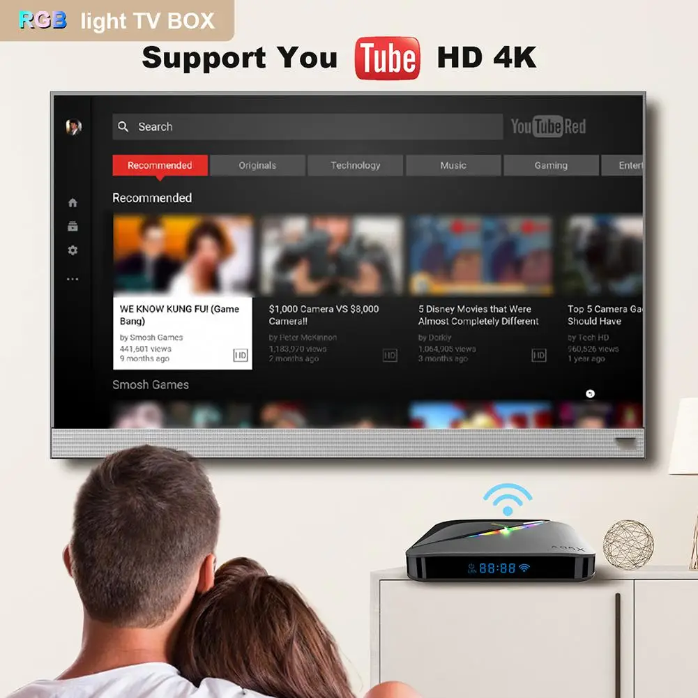 8K приставка wifi четырехъядерный HD сетевой плеер USB 3,0 ТВ приставка для Android tv 9,0 система