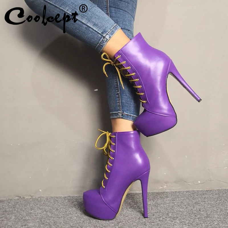 ladies purple ankle boots