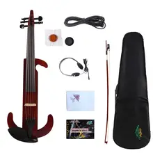 Yinfente электрическая Тихая скрипка 4/4 ручной работы деревянный корпус сладкий тон Бесплатный чехол тетива# EV9