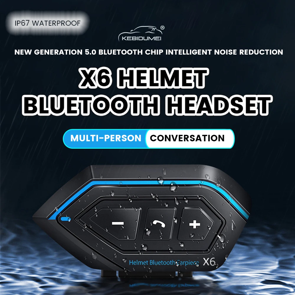Bluetooth-гарнитура X6 для шлема мотоциклетная с поддержкой Bluetooth | Электроника