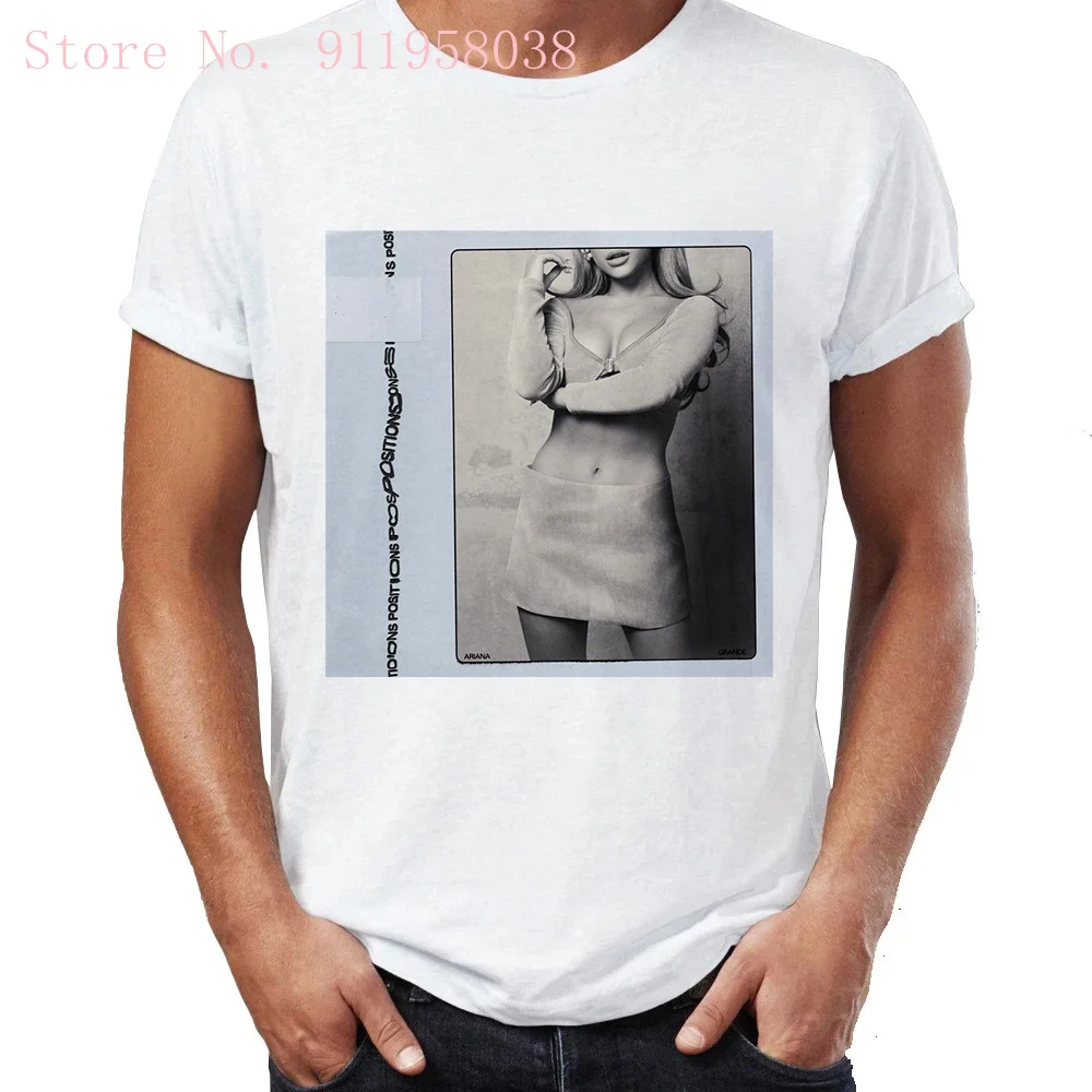 Kawaii Ariana Grande positions print Tshirt Harajuku sweet music singer cover t shirt oversized gothic punk women/men's T-Shirts