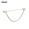 Fashion Gold Arrow Brooches Tassel Chain Collar Brooch Broche Men Suit Lapel Pin Accessories Wedding Brooches Shirt for Women ► Photo 2/6