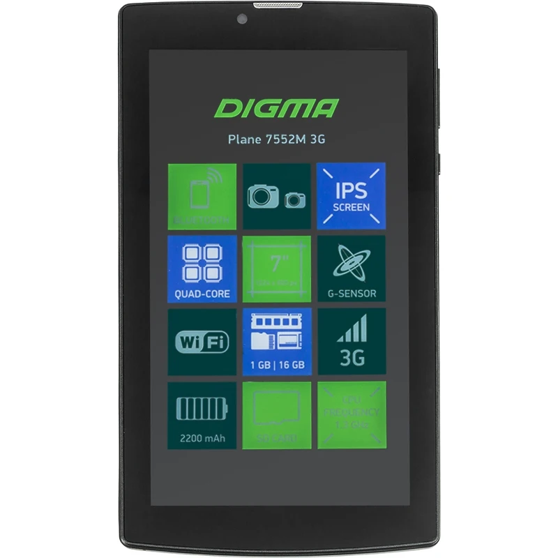 Планшет DIGMA Plane 7552M 3G. 1GB. 16GB черный