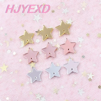 

16mm/18/20/25mm Acrylic Star W/hole Jewelry Accessories DIY Ornaments Gold/Silver/Rose Mirror Star Laser Cutout-AC1098