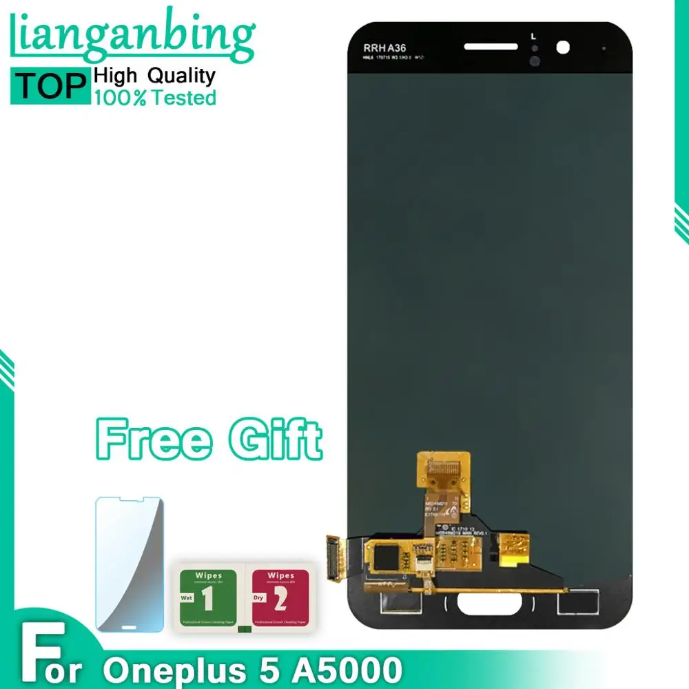 AMOLED 5,5 ''дисплей для oneplus 5 lcd кодирующий преобразователь сенсорного экрана в сборе Замена для oneplus 5 A5000 lcd дисплей с рамкой