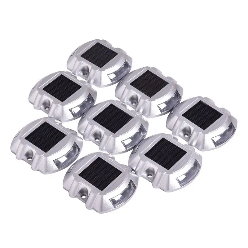 

HHO-8 Pack White Solar Power LED Lights Road Driveway Pathway Dock Path Ground Step