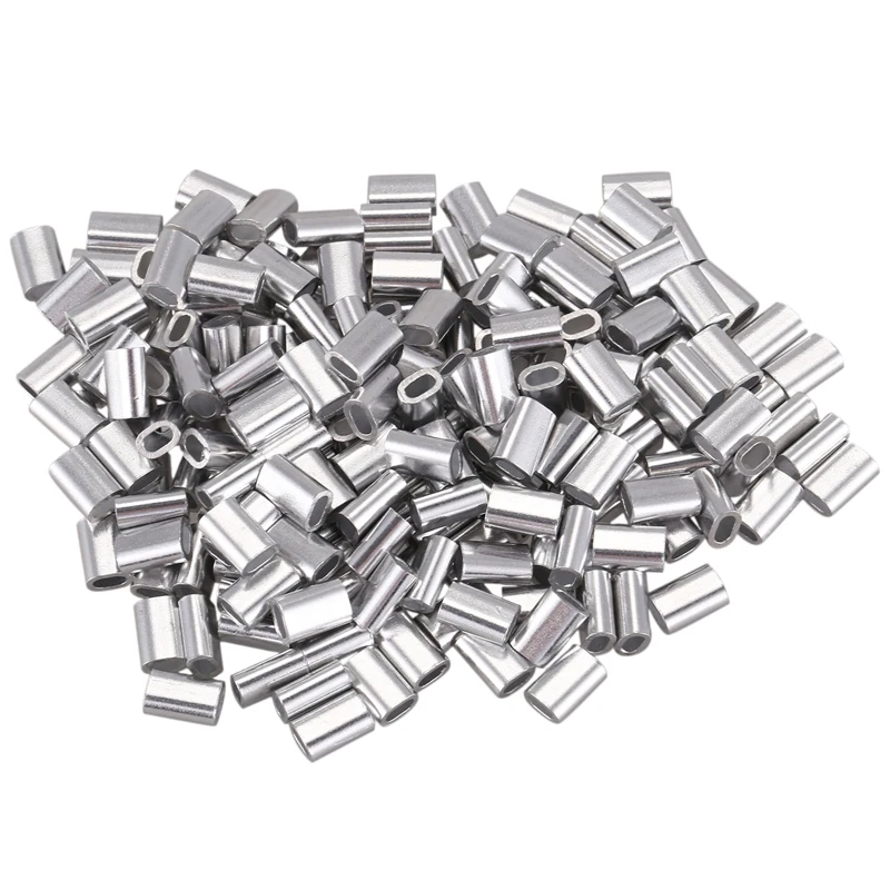 

Promotion! M1.5 wire rope aluminum ferrule cable ties Crimp Wire rope chuck aluminum jacket 200 pieces
