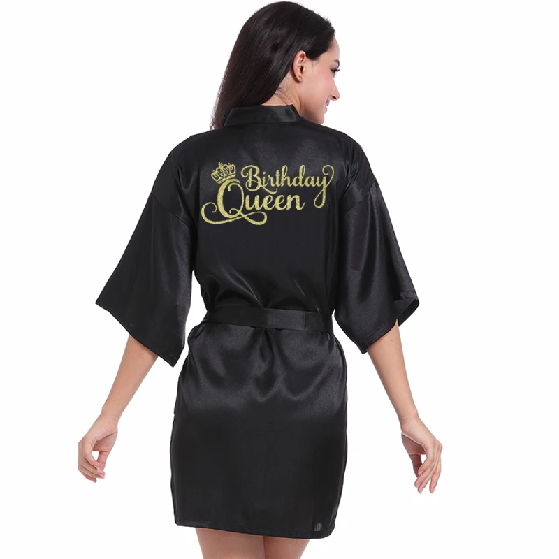 黑色 birthday queen 金色