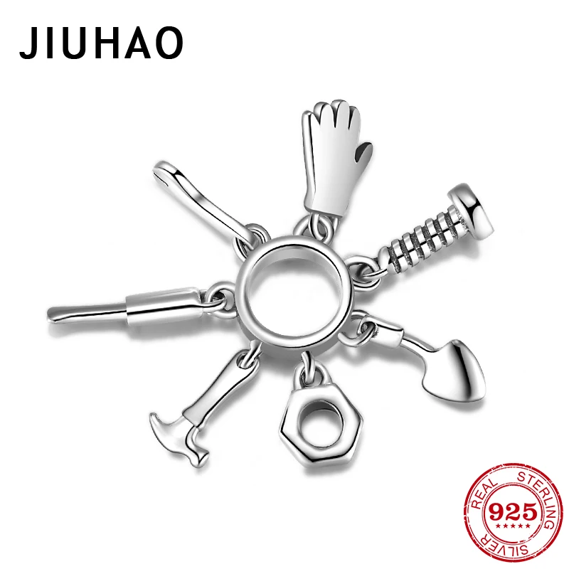 Mechanical series 925 Silver maintenance tools pendants charms for