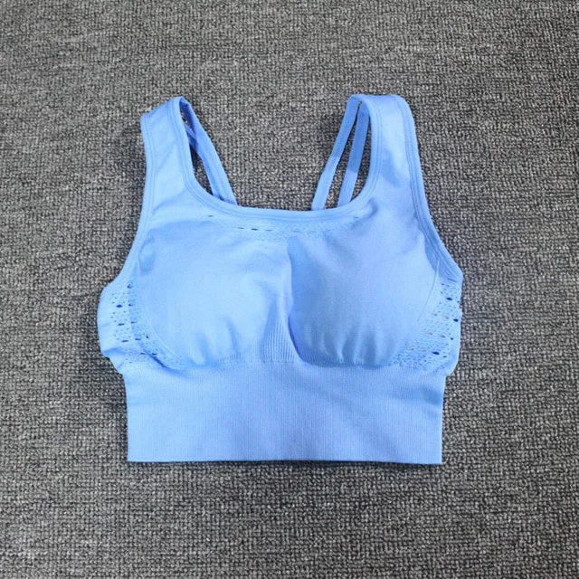 Blue Bras 2 шт женский бесшовный энергетическая Йога набор спортивный бюстгальтер+ леггинсы с высокой талией пуш-ап супер эластичные спортивные беговые спортивные колготки - Цвет: Blue Bras