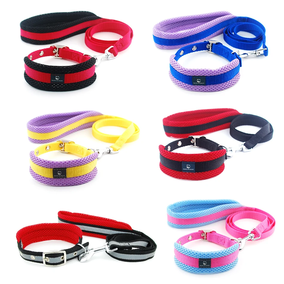 Ошейник для собак регулируемый сетчатый воздухопроницаемый светоотражающий с