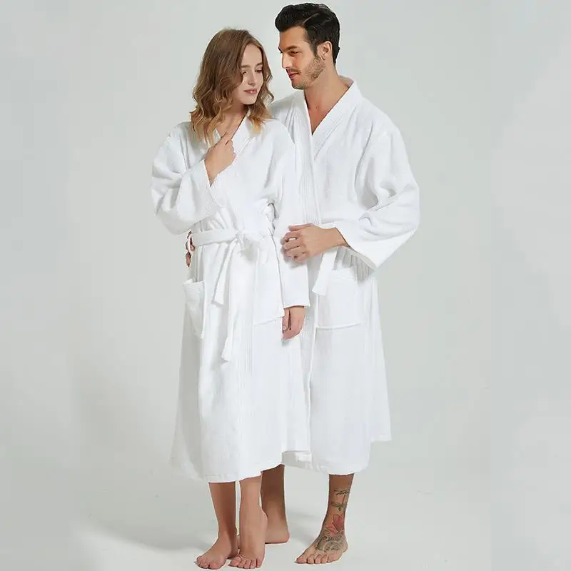 Toweling Robe100% Cotton Unisex Robe Bath Robe Men And Women Sleeprobe  Double Faced Terry Sleeprobe Females Casual Homewear - Robes - AliExpress