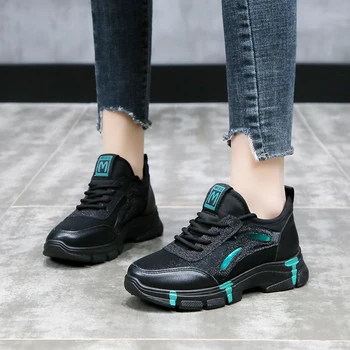 

Women Sneakers 2020 Fashion running shoes Woman Comfortable Breathable White Flats Female Platform Chaussure Femme E16-83