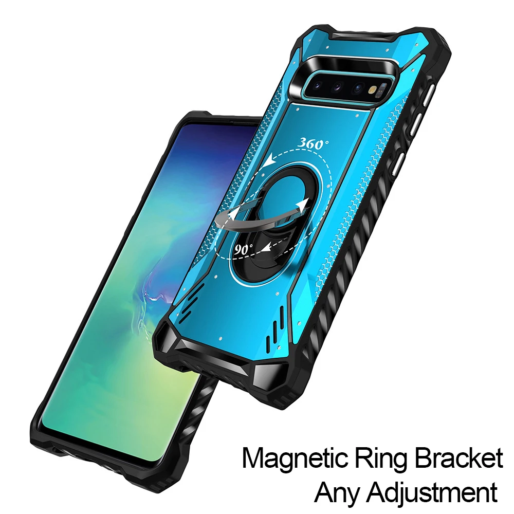 Армированный алюминиевый чехол с металлическим кольцом для samsung S10 Plus чехол сверхпрочный защитный чехол для samsung S9 Note 9 10 Plus S10e чехол