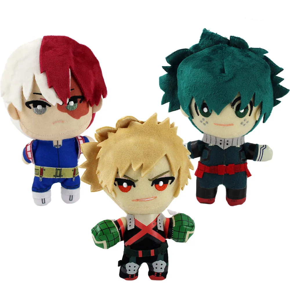 16-18 см, 3 шт./лот, аниме, мой герой, учёба, Izuku Midoriya Katsuki Bakugou Shouto Todoroki, плюшевые подвески для игрушек, мягкие куклы