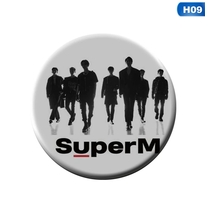 Значок KPOP SUPER M брошь 58 мм BAEKHYUN MARK TEN KAI LUCAS TAEMIN SuperM SHINee EXO GOT7