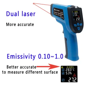 Image 4 - ИК инфракрасный термометр гигрометр 0 99% RH цифровой Бесконтактный Двойной лазерный пистолет Красочный ЖК K термопара