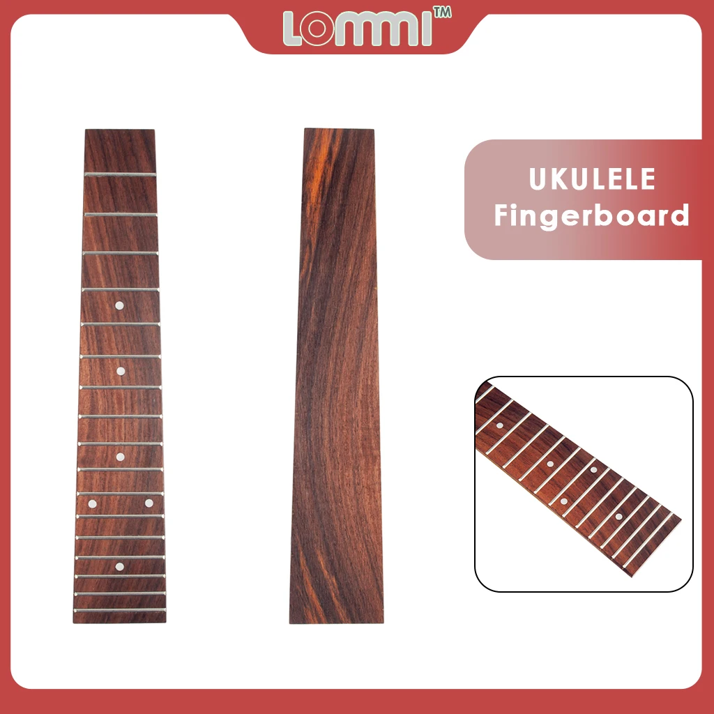 

LOMMI 23 Inch Ukulele Fretboard Concert Uke Rosewood Fingerboard With White Pearl Dots Inlay DIY Parts For Hawaii Guitar
