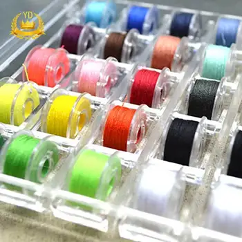 

36pcs Transparent Bobbin thread Sewing Machine Bobbin Threads with Box Multicolor Thread Sewing Machine Holder Container YDHS