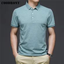 

COODRONY Brand Business Casual Short Sleeve Polo-Shirt Men Clothing Spring Summer Classic Pure Color Cotton Tops S - XXXL C5164S
