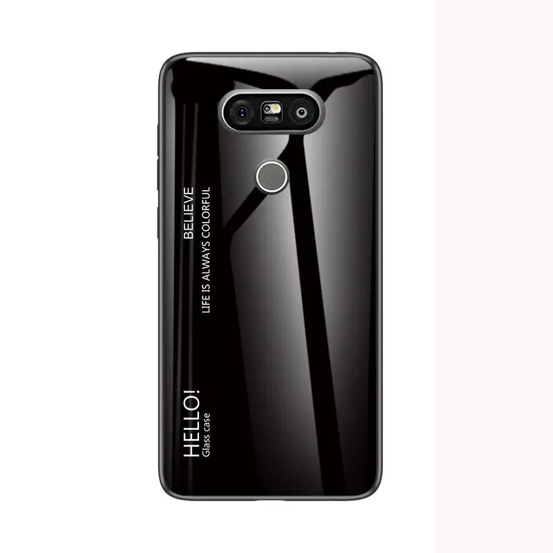6 Чехол для телефона LG G8 G7 G6 G5 закаленное стекло противоударный чехол для LG G5 G6 G7 G8 градиентный цвет глянцевое стекло защитный чехол - Цвет: 6