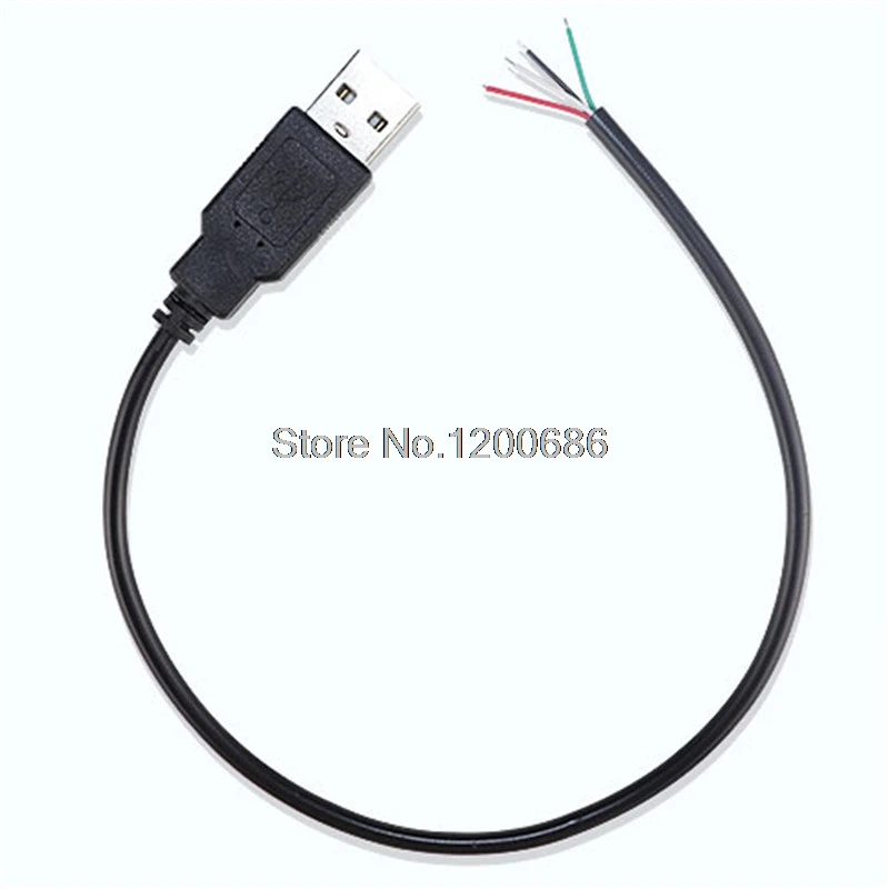 USB Male 4P USB Мужской кабель косичка 0,3 м Micro 5pin USB Гнездовой разъем 4 провода питания косичка кабель шнур DIY - Цвет: USB Male 4P