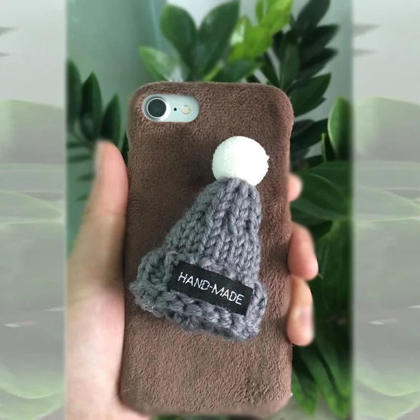 Brown Hat Рождественский подарок Cony Чехол для волос кроличий мех кролика крышка для huawei P30 Pro P20 Lite P10 P9 P Smart Plus P Smart+ Z Coque Funda - Цвет: Brown Hat