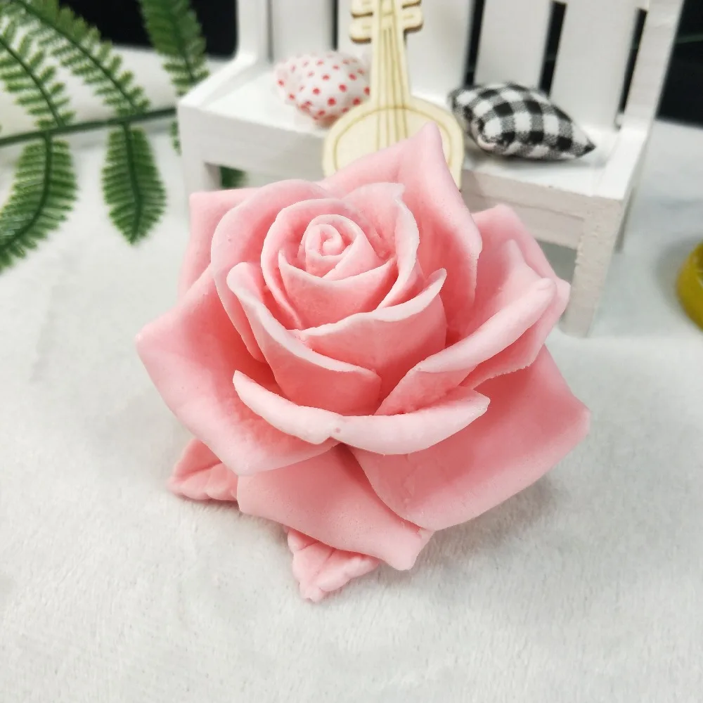HC0190 PRZY 3D цветок розы с силиконовая форма в виде листьев букет роз мыло формы глины смолы гипса шоколадные свечи плесень
