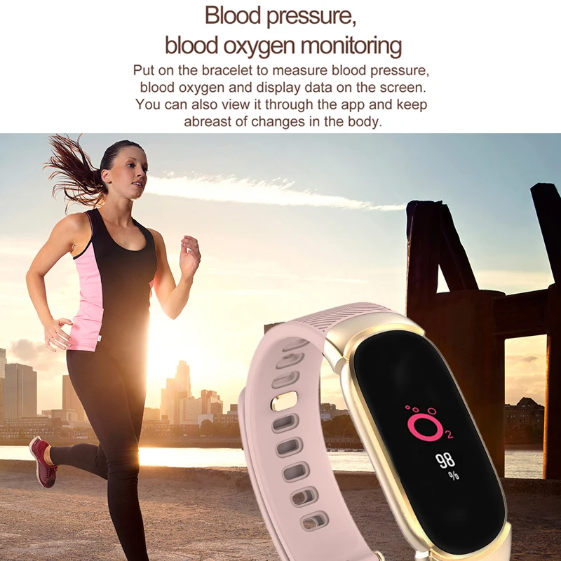 ESEED QW16 smart band IP67 waterproof real time monitoring heart rate blood pressure oxygen smart watch women fitness tracker