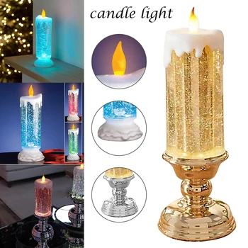 

Rechargeable Colour Electronic LED Waterproof Candle With Glitter Colour Changing LED Water Candle Drop Shipping