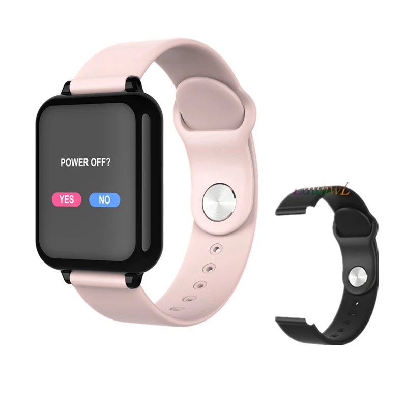 pink add black Strap B57 Смарт-часы для женщин и мужчин, умные часы, монитор сердечного ритма, несколько спортивных моделей, фитнес-трекер для мужчин и женщин, носимые для телефона HUAWEI - Цвет: pink add black Strap